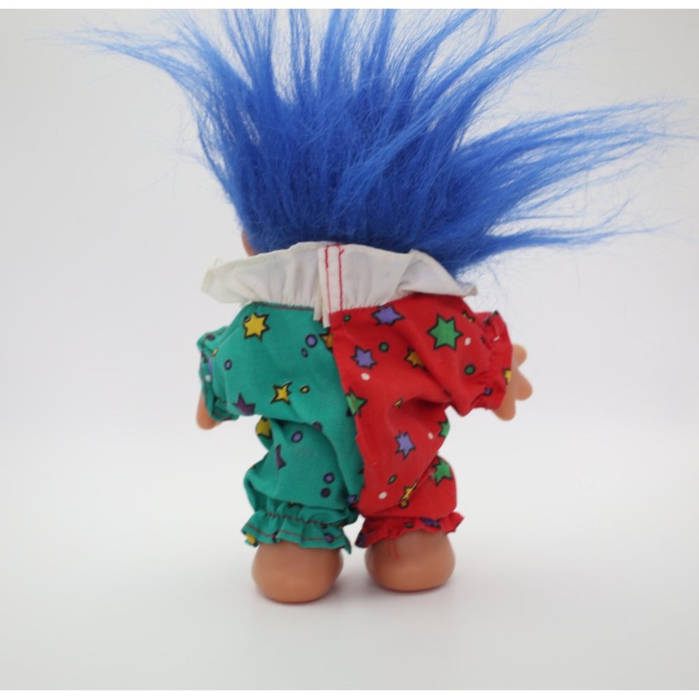 Vintage Troll Doll DAM 1984 6" Clown BlueHair Medium Size - Picture 5 of 8